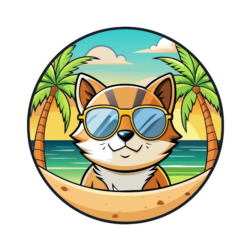 Donskoy Lunettes de soleil de dessin animé de race de chat plage