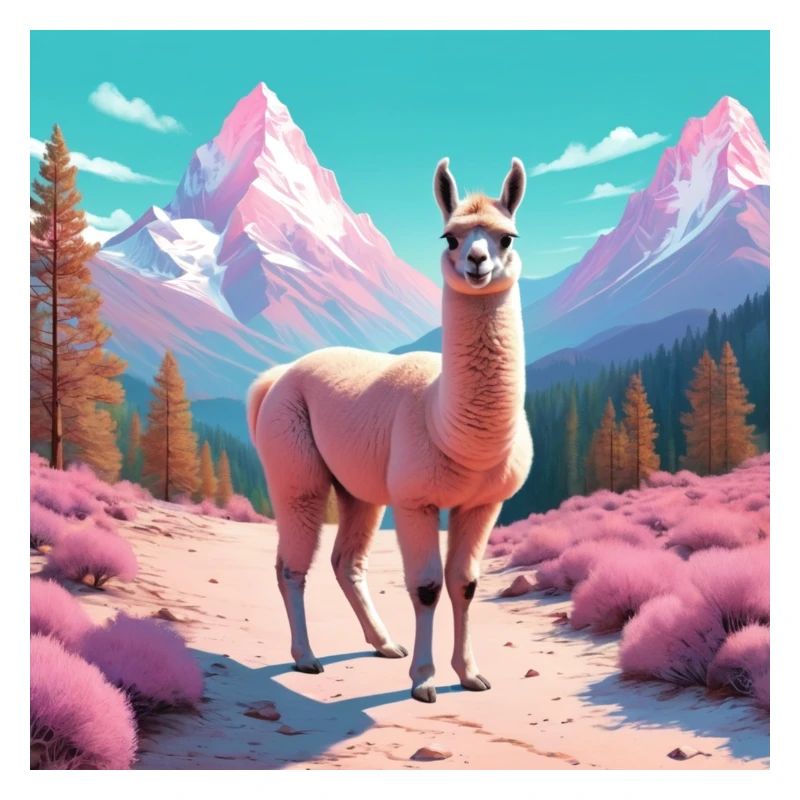 Llama in the mountains