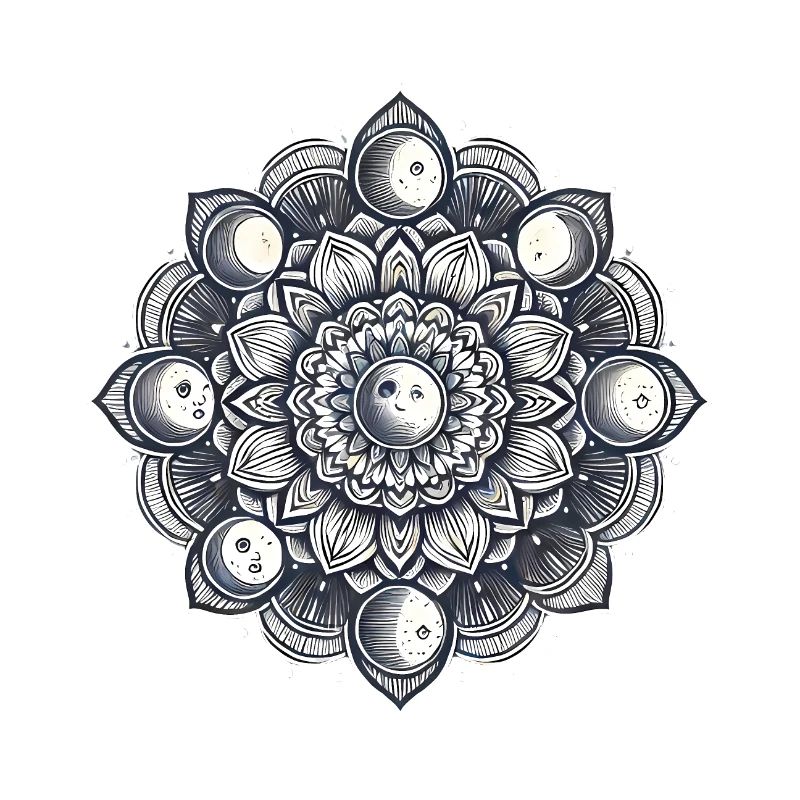 Tatouage Mandala Phase de Lune Céleste