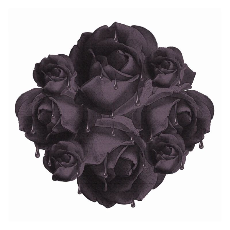 Tropfende Rosenblüten version 1, Gothic Motiv
