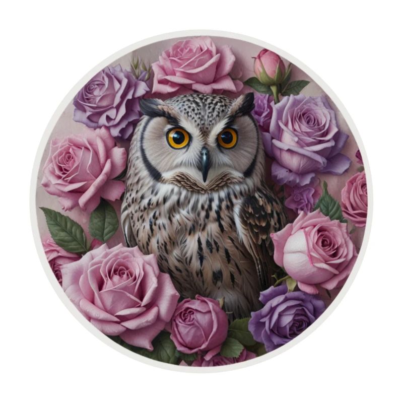 Owl and pastel pinks