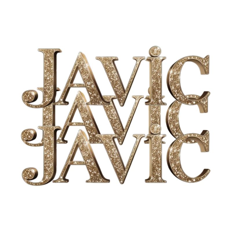 Javic Gold Glitter Monogram