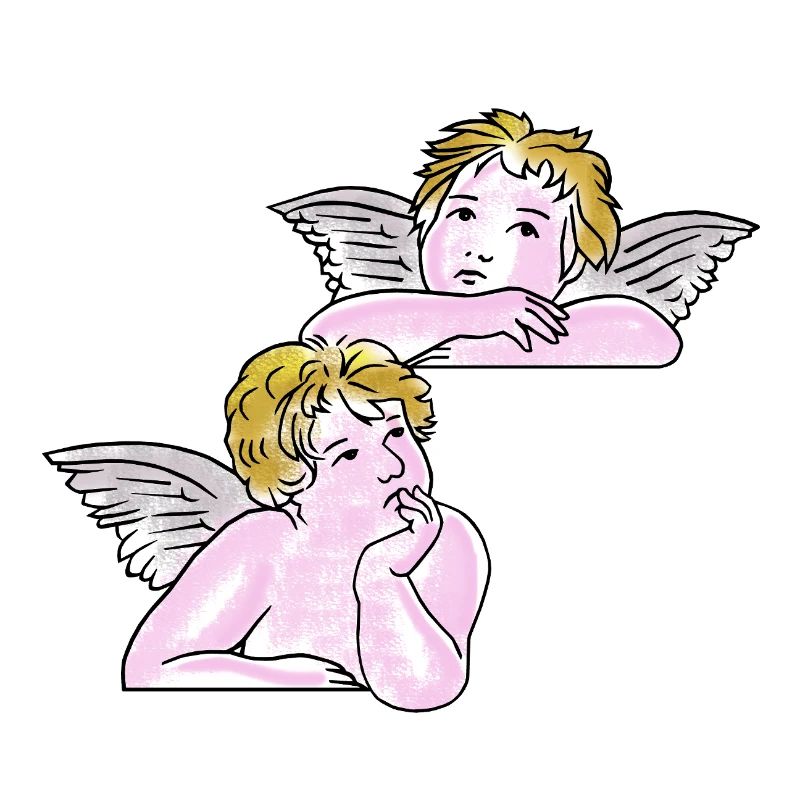 Dessin au trait des chérubins