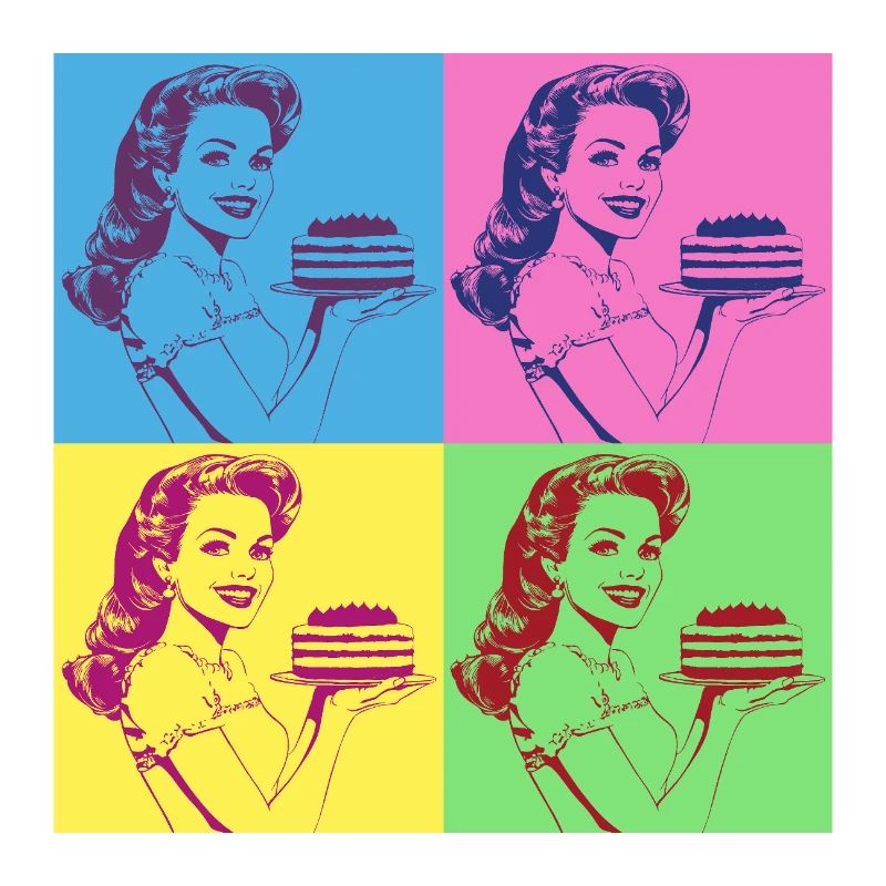 Backen Torte Backkönigin Backfee Bäckerin Pop Art