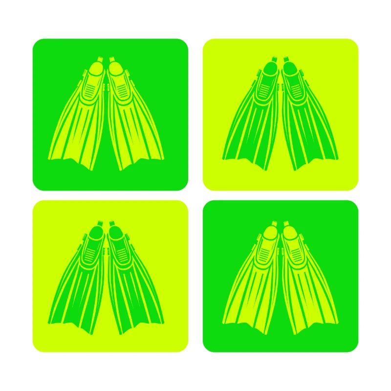 Conception de palmes de plongée rétro