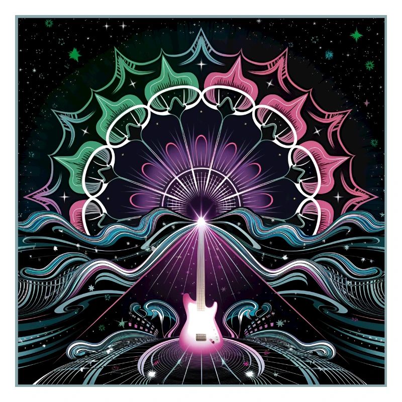Neon Psychedelic Guitar Masterpiece