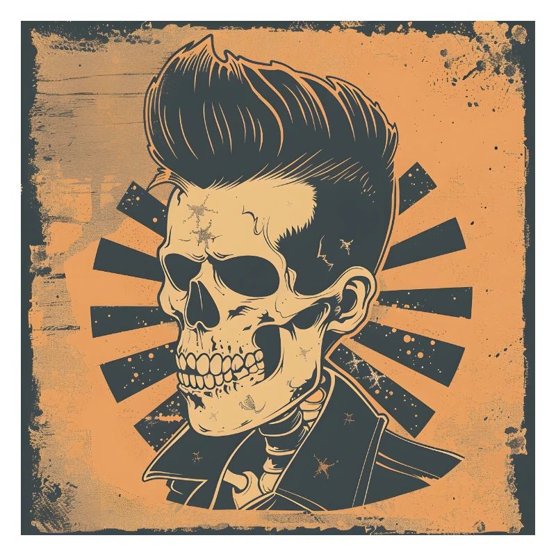Hip Skull with Rockabilly Style