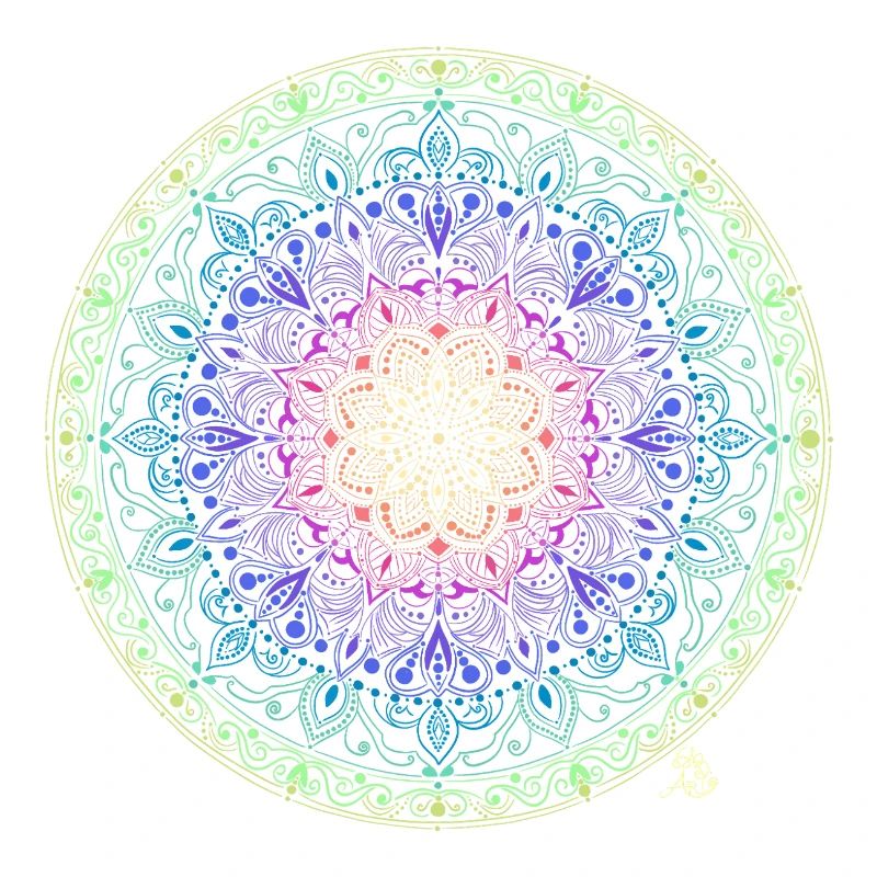 Fusion de mandala arc-en-ciel