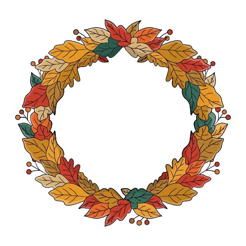 Herbstlicher Laubkranz Kreis
