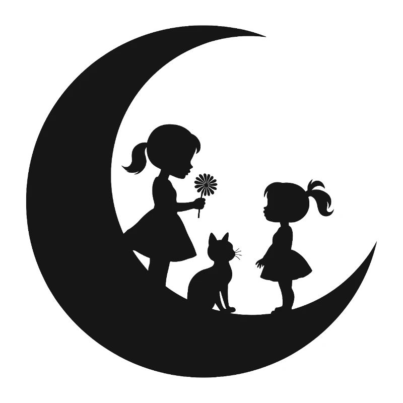 Silhouette de la Fêle Fleur sur la Lune