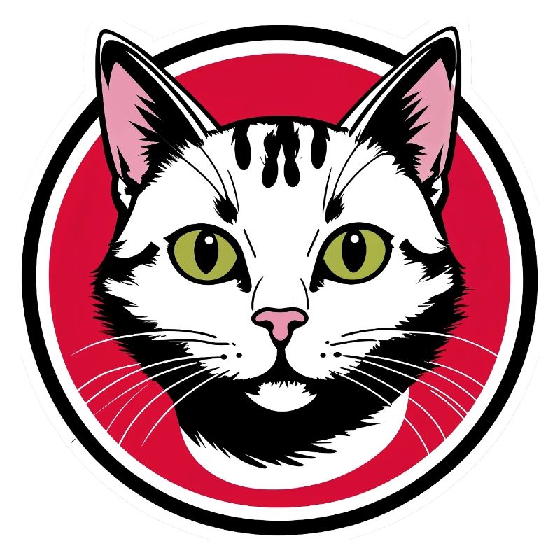 Katzengesicht Emblem im Rotkreis