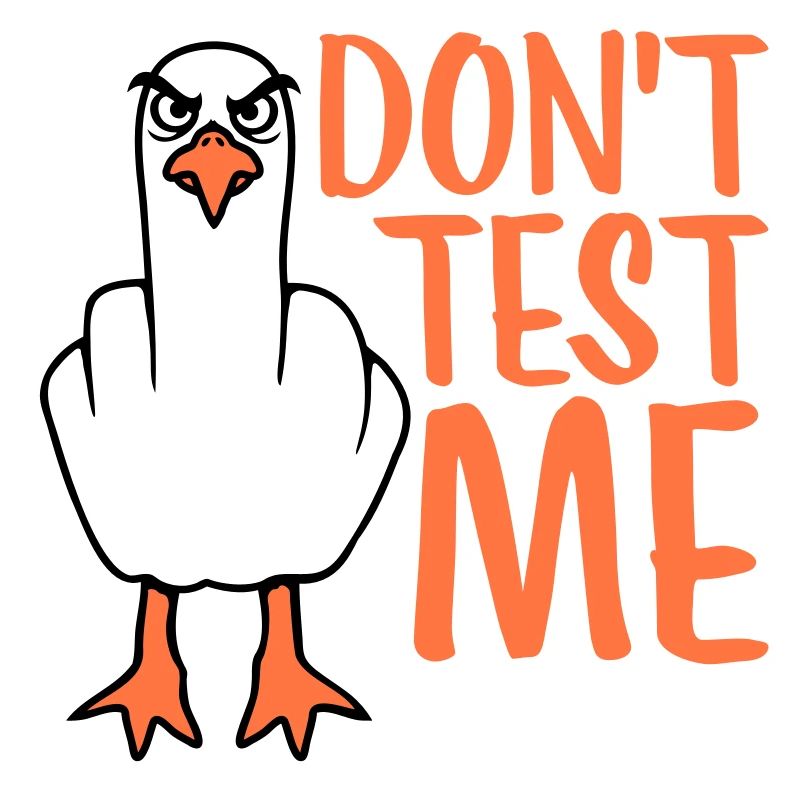 Don't Test Me Möwe Vogel Frech Mittelfinger Böse