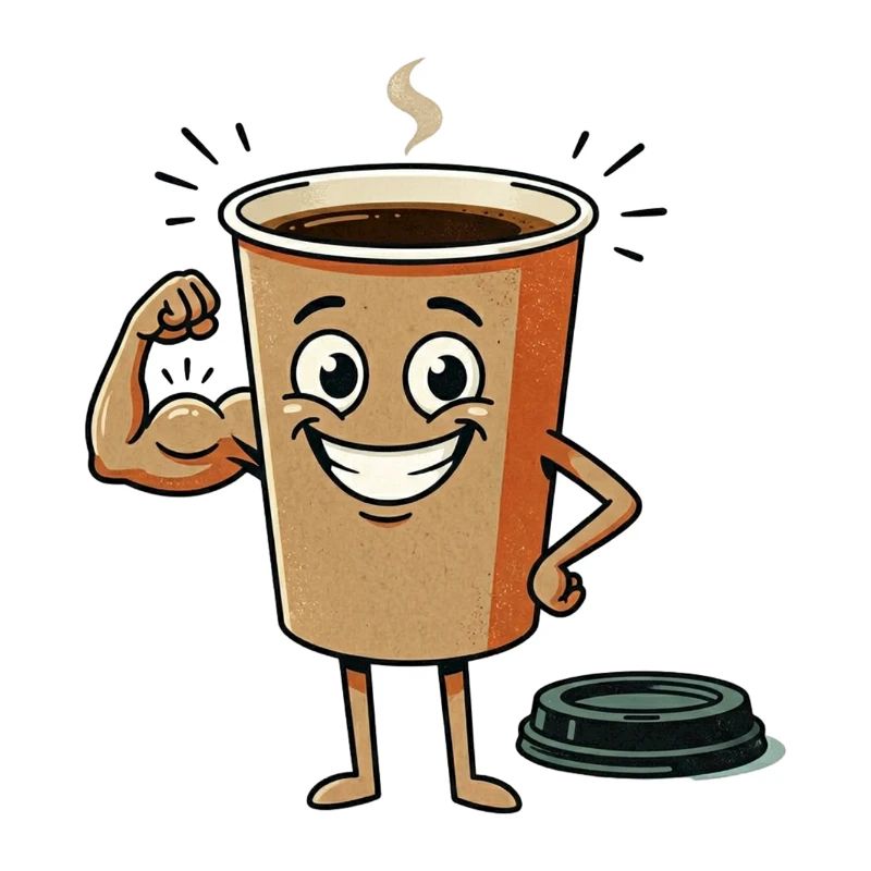 Energetische Kaffeetasse Figur