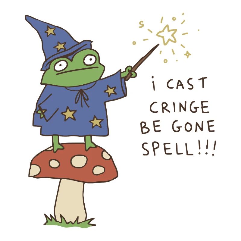 I Cast Be Gone Spell Funny Frog Wizard 