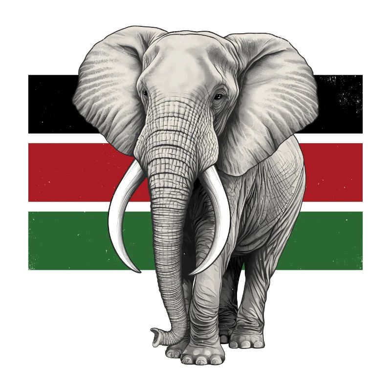 Drapeau éléphant du Kenya
