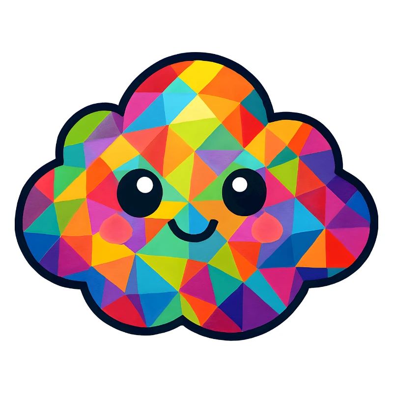 WPAP Polygone Style Kawaii Bébé Nuage
