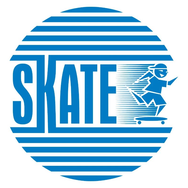 Circular Retro Blue Skating