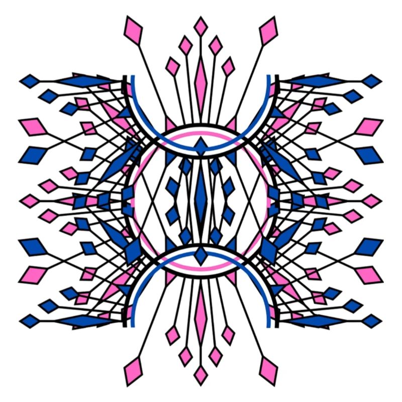 Symmetrical Sparkles Blue Pink