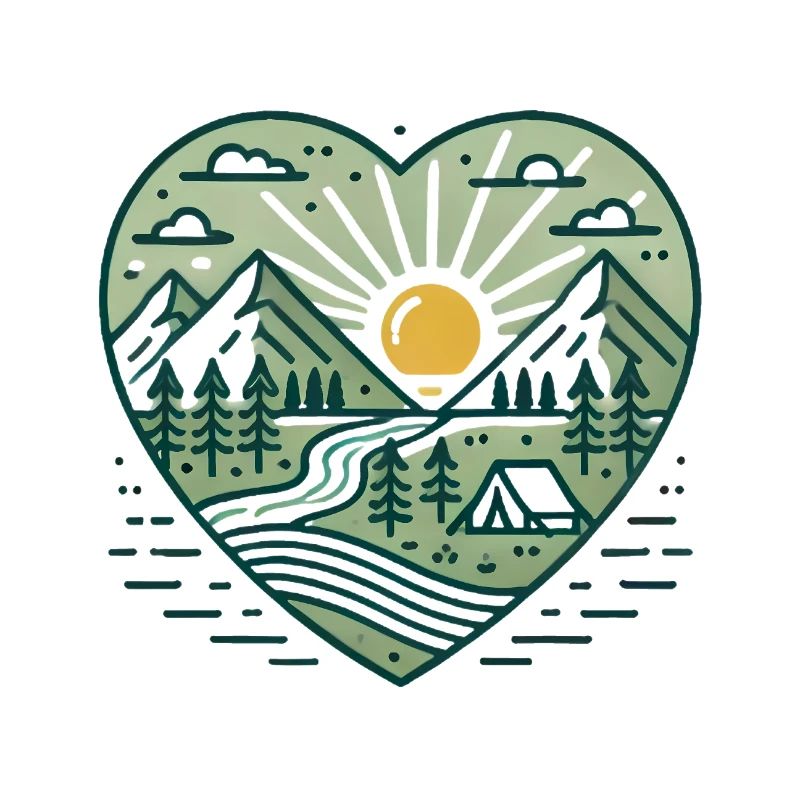Explore More Camping Heart Design