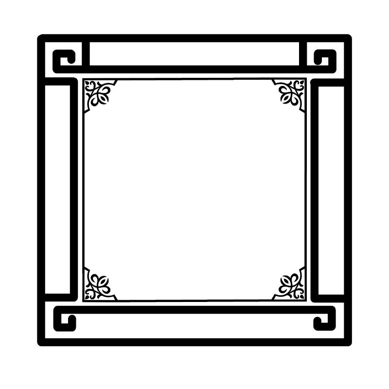 black frame with ornaments