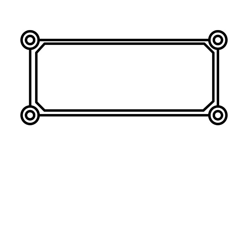 Rectangular frame black round corners