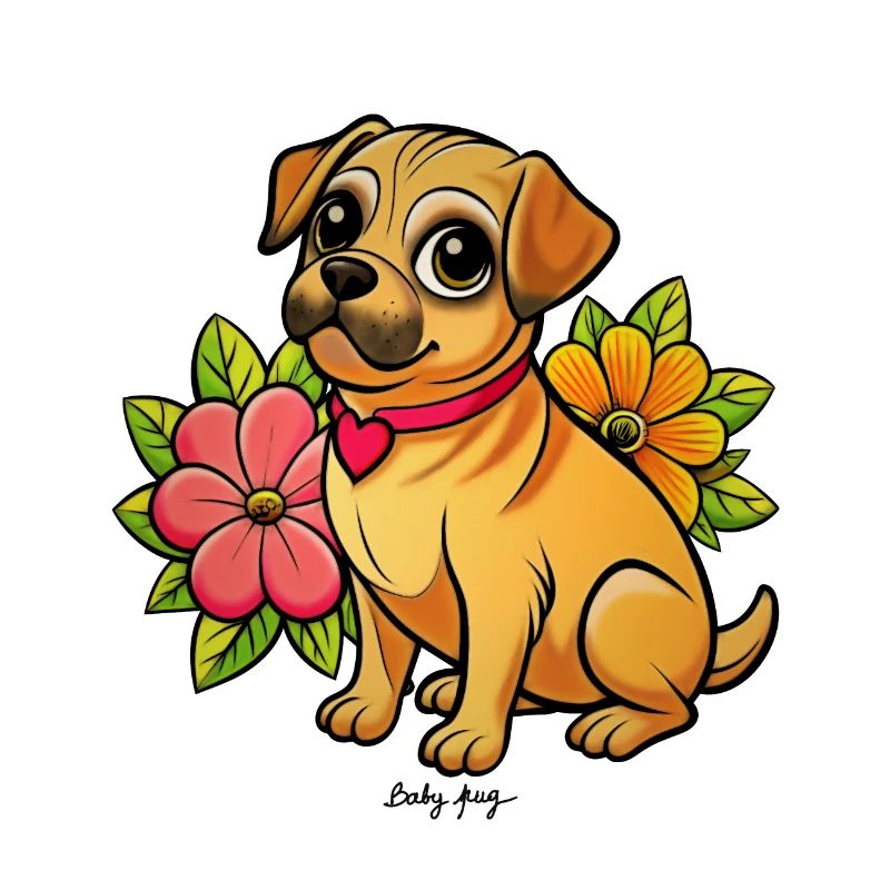 Bébé carlin, petit chiot mignon