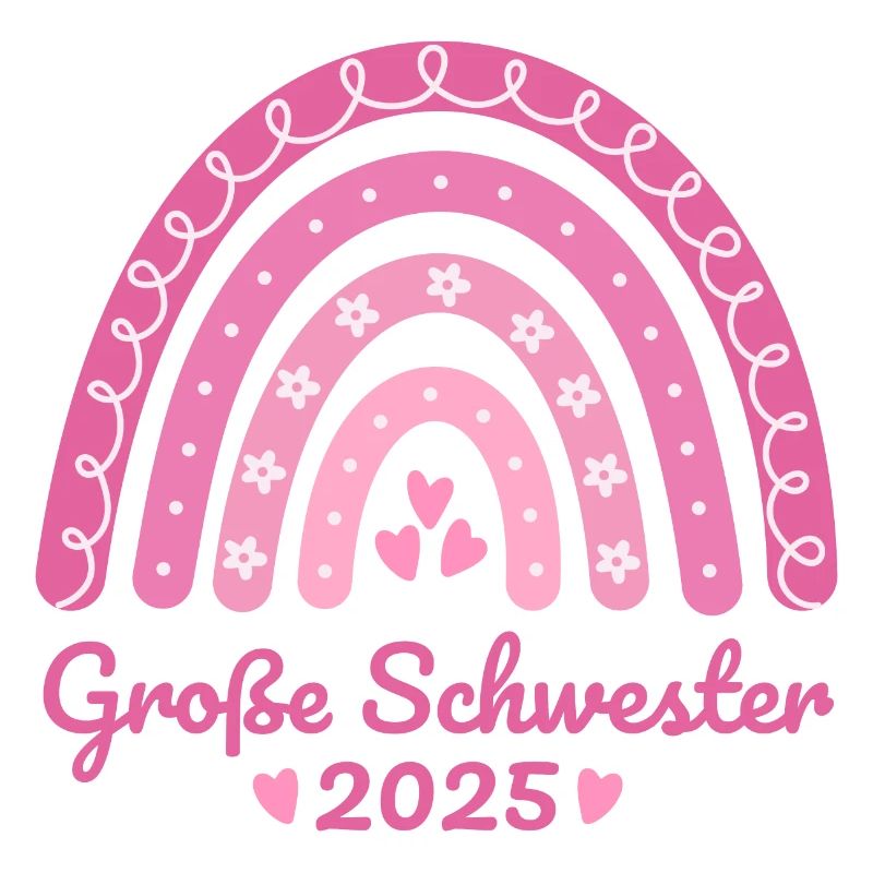 Boho Regenbogen rosa Große Schwester 2025