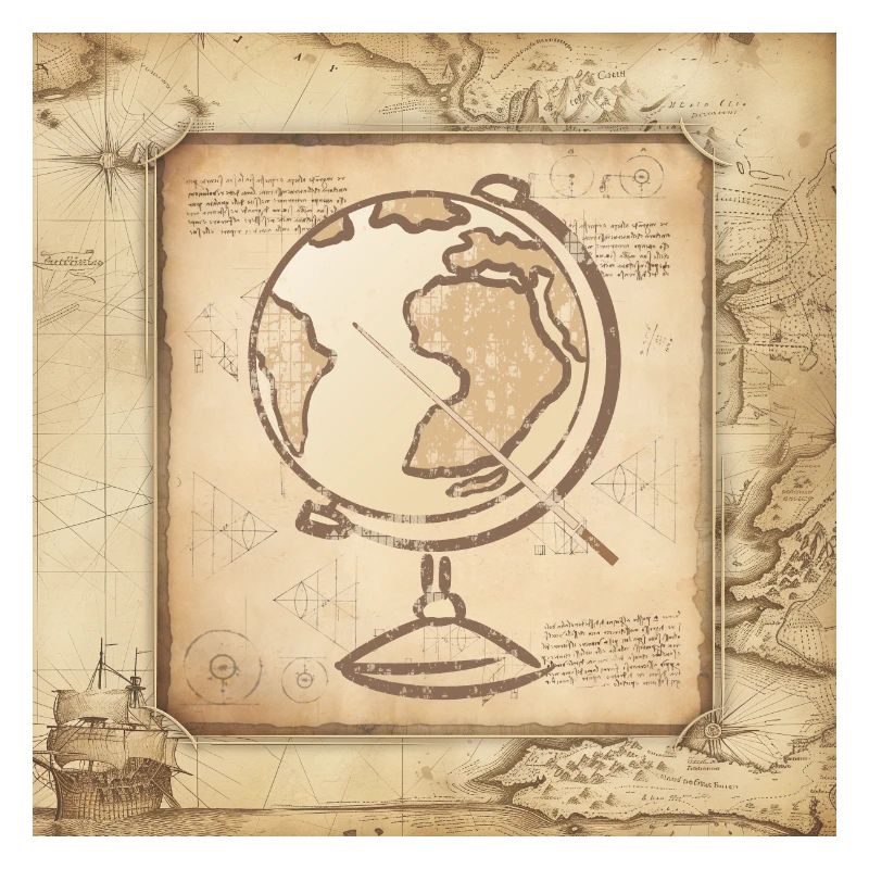 Geography - Globe & Pointer / Old World Map