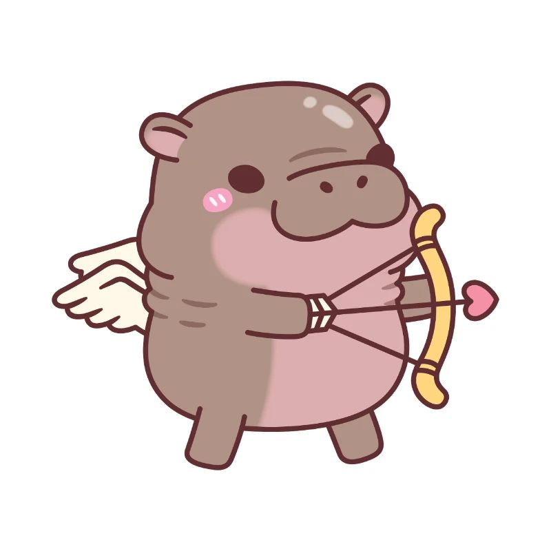 Hippopotame pygmée mignon Cupidon
