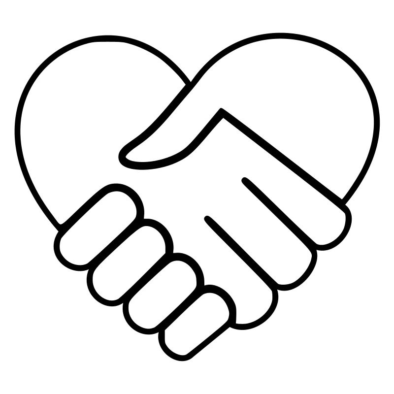 Herz Hand in Hand weiss-farblos