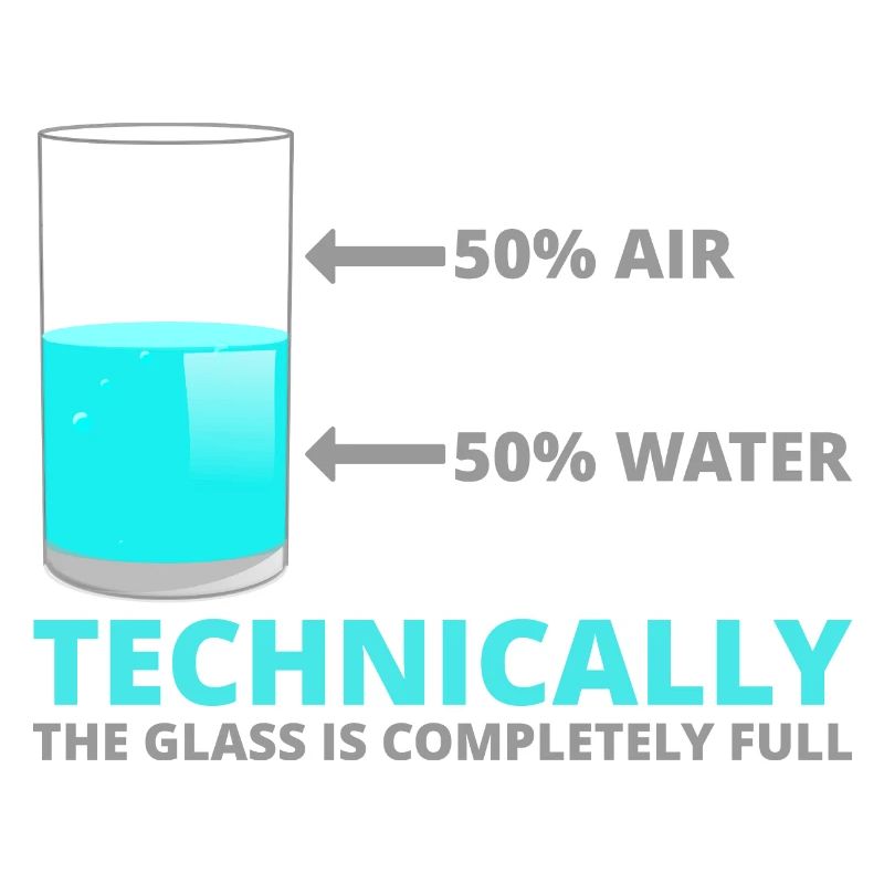 Technically the glass is completely full