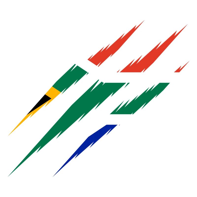 Drapeau de l'Afrique du Sud, griffe coupée, griffe