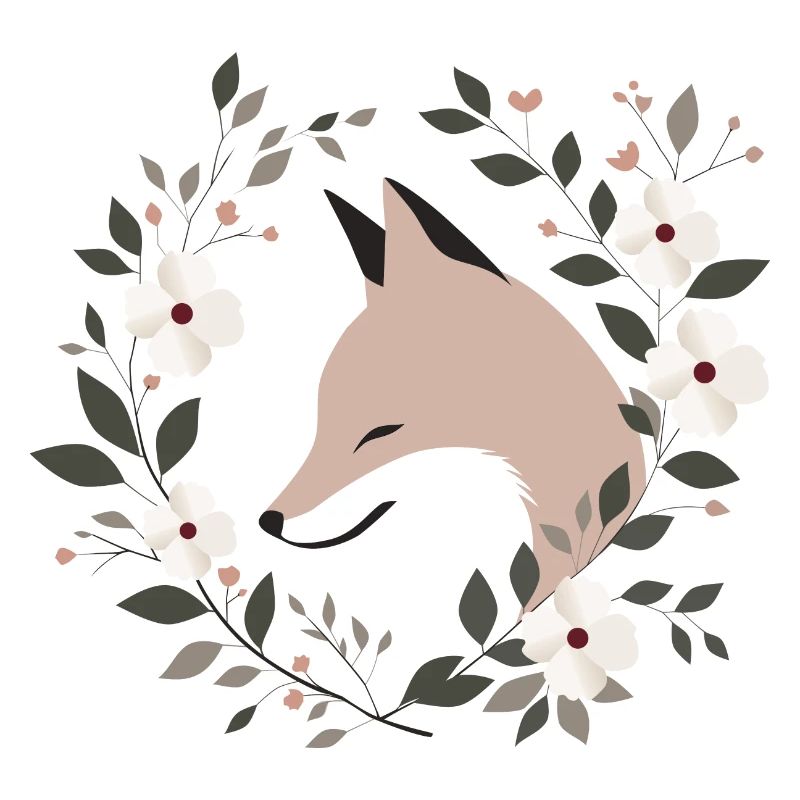 Fuchs mit Blumen
