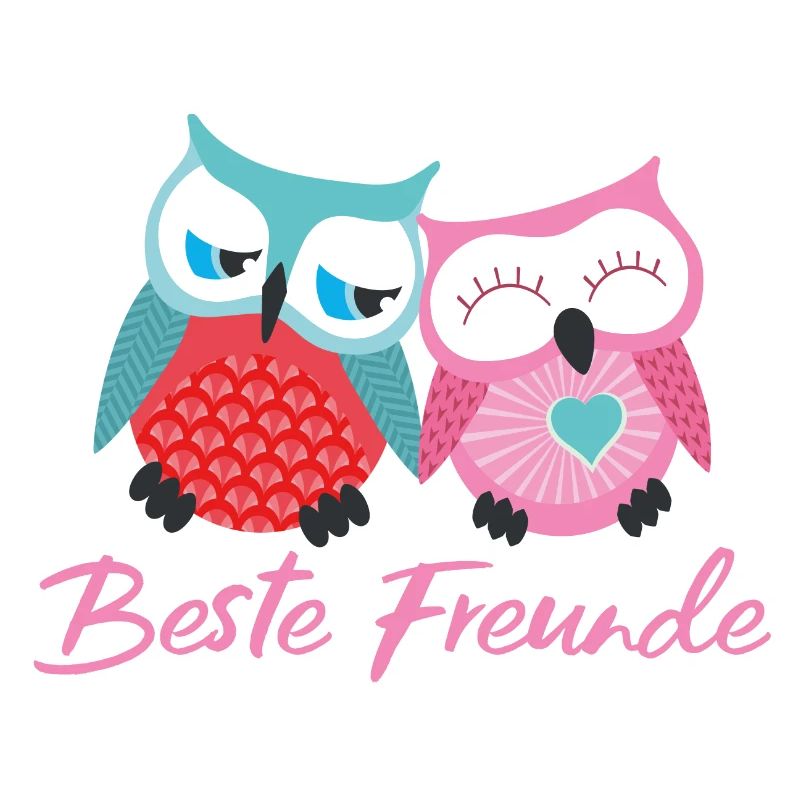 Beste Freunde Eulen rosa
