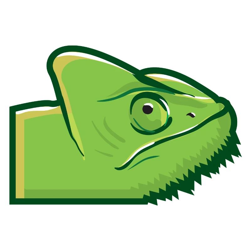Green chameleon head lizard lizard green gift