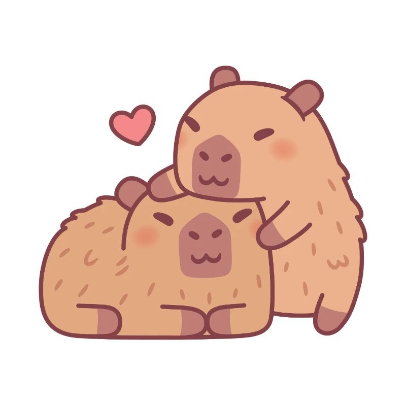 Süßes Capybara umarmt den Valentinstag