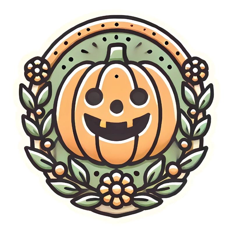 Vintage Halloween citrouille couronne badge