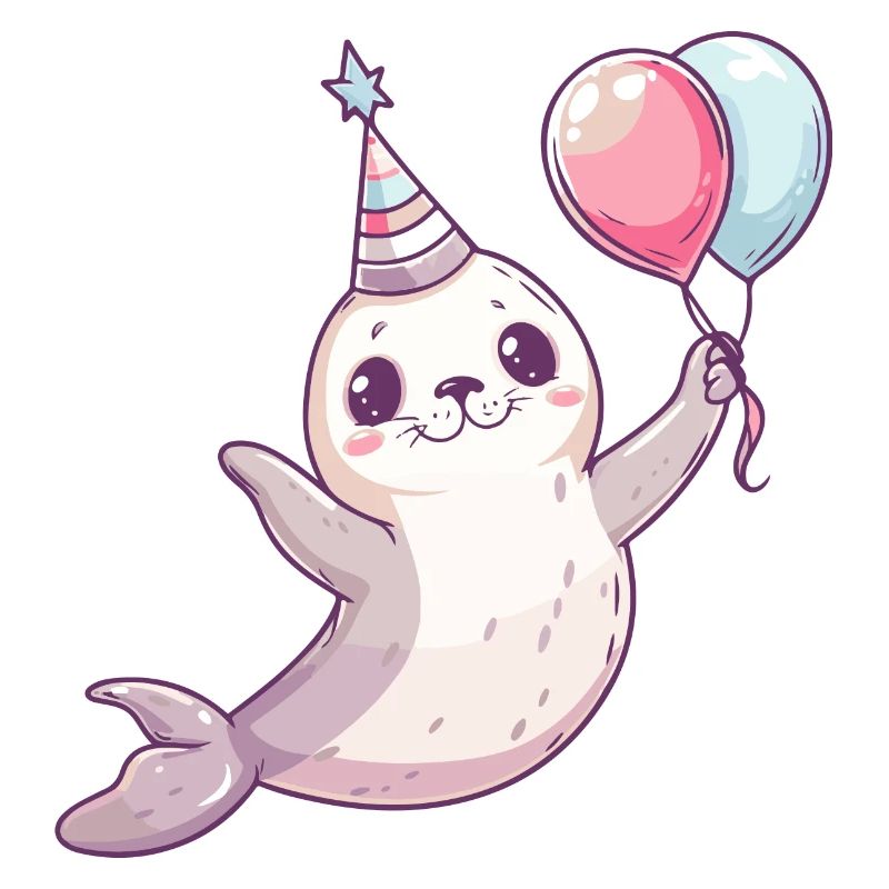 Bande dessinée d’anniversaire d’animal de phoque