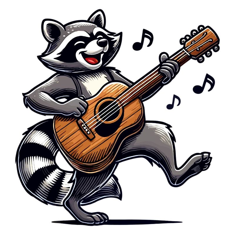 Waschbär Gitarre Musik