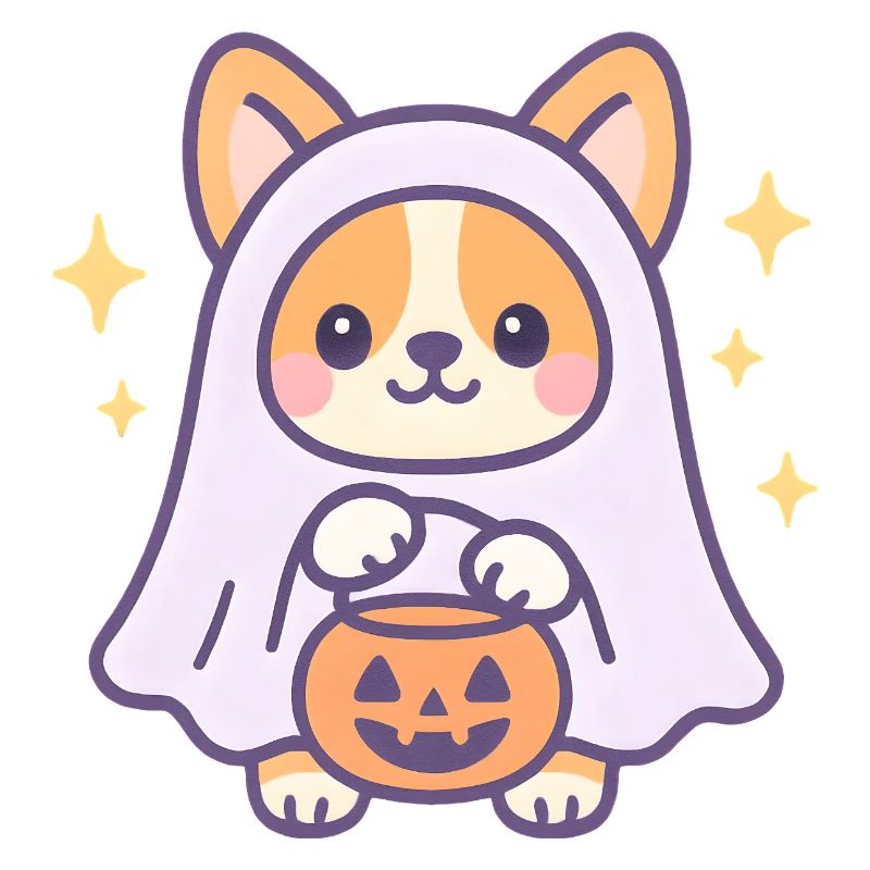 Pumpkin Ghost Corgi