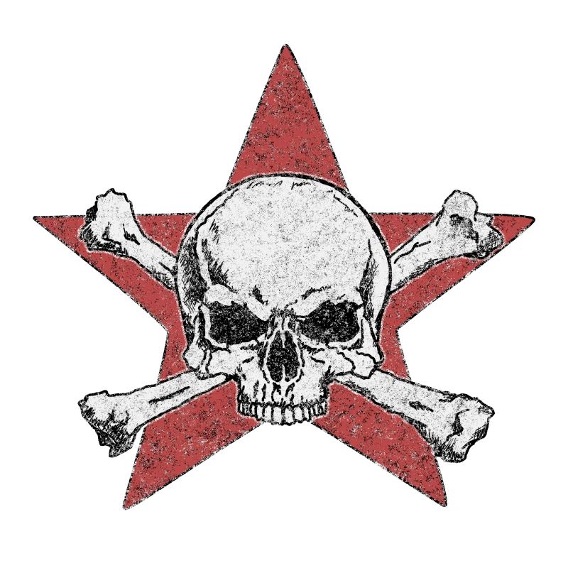 Skull and red star