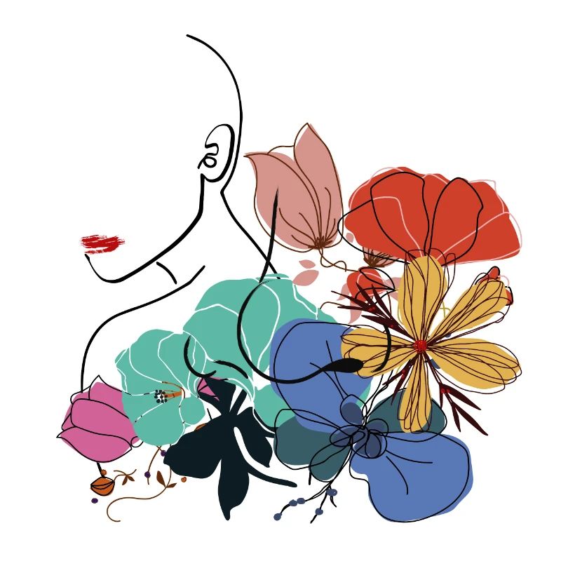 Frau mit Blumen