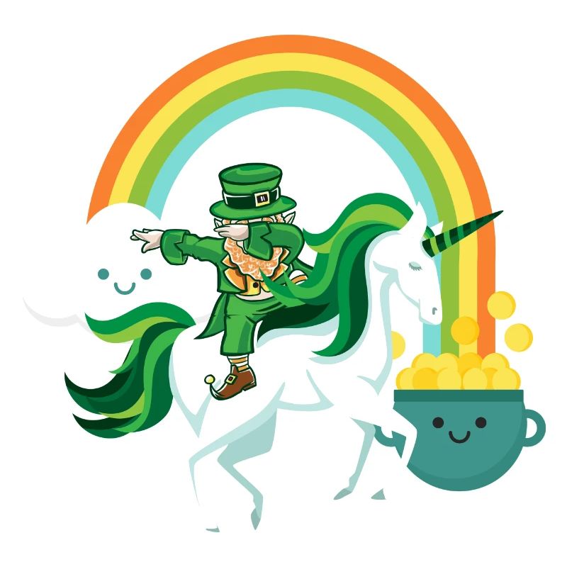 cadeau St Patrick Einhorn dab Kobold drôle