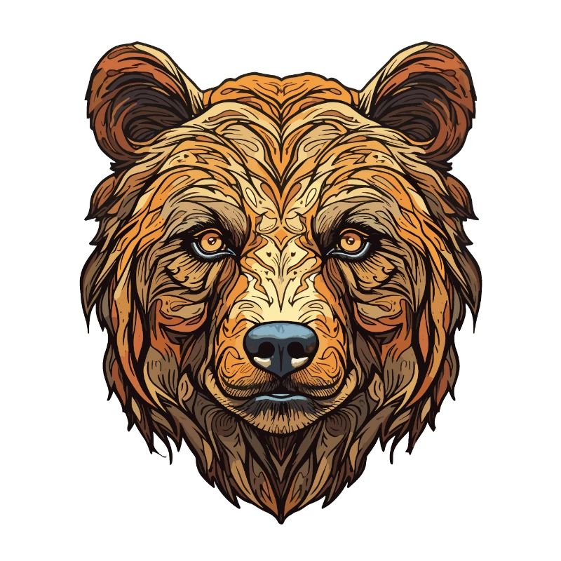 Grizzly Bear Face - Wilderness Emblem