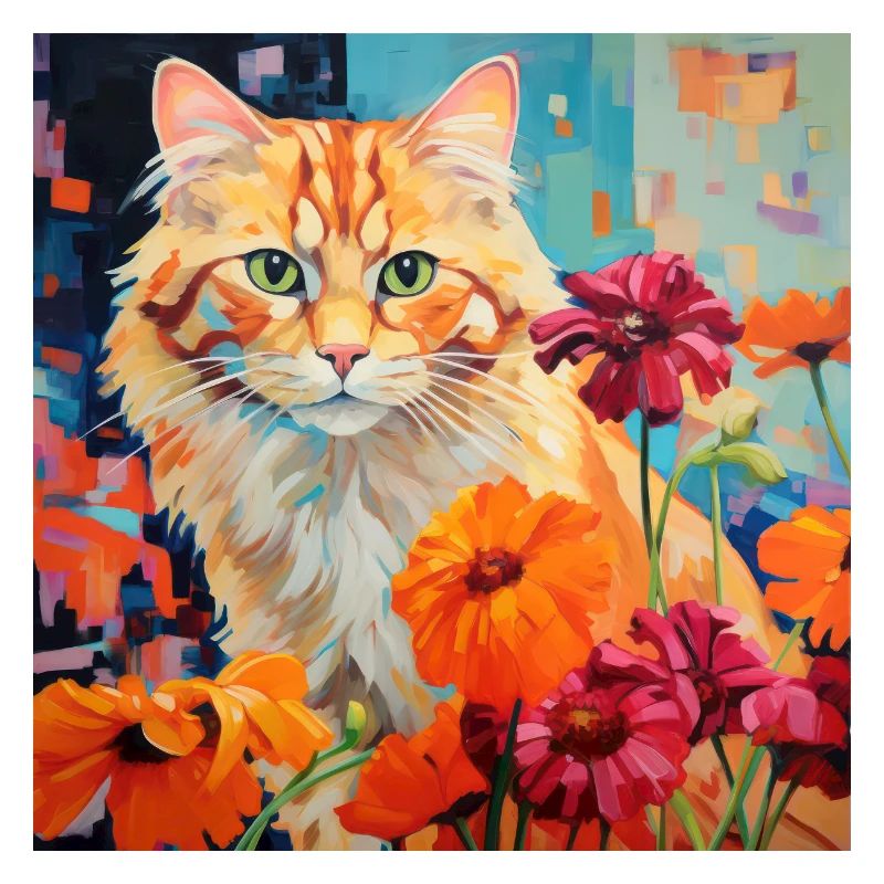 Katze, katzenmotiv, blumen, geschenk, geschenkidee