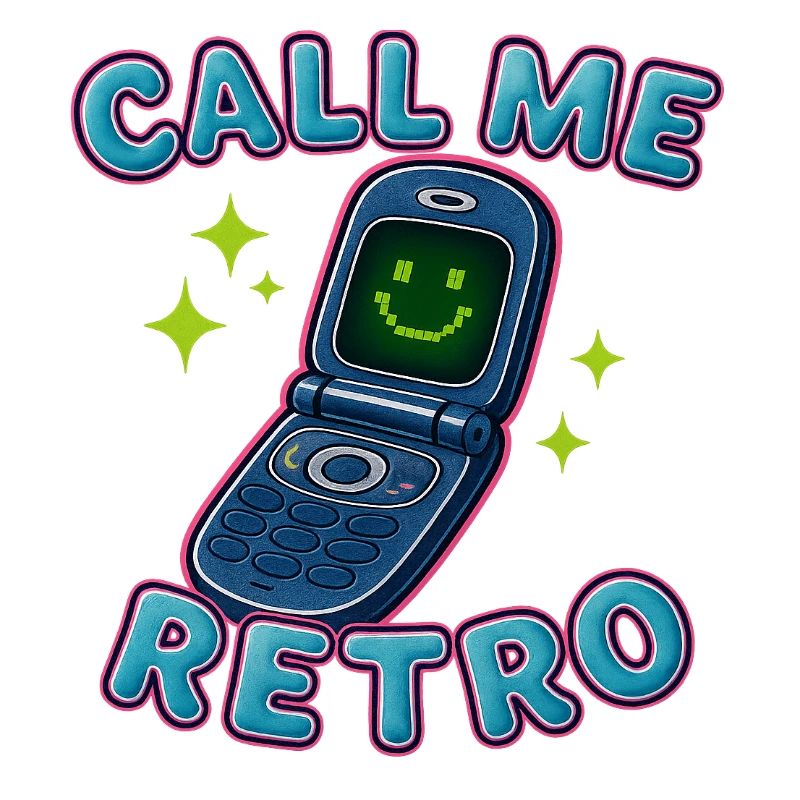 Retro Flip Phone Call Me Design