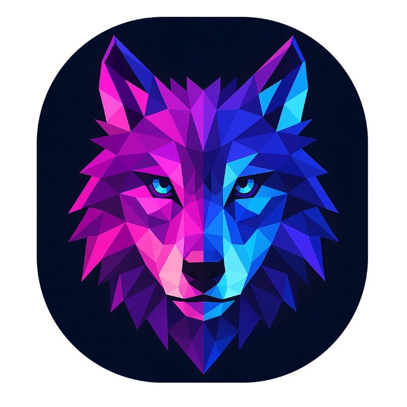Lupus Wolf Neon Geopattern