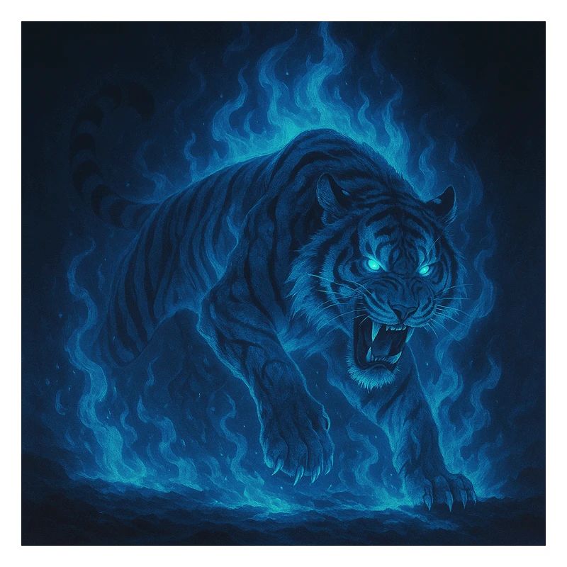 Blaue Neon-Tigerflamme