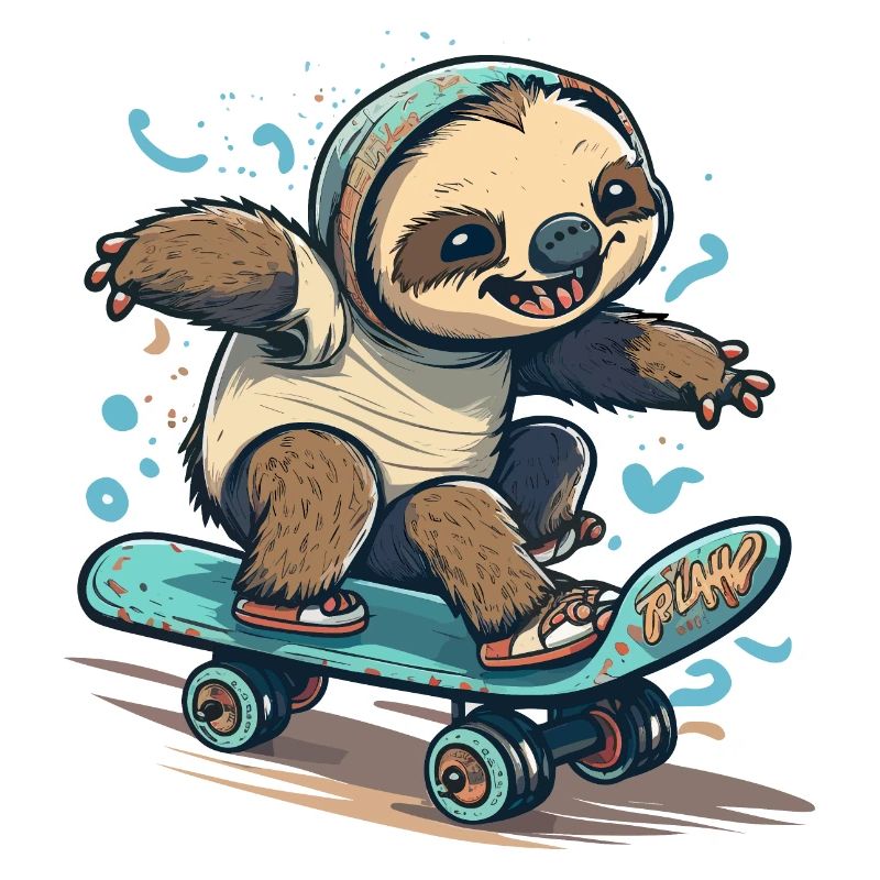 Sloth Skateboarder