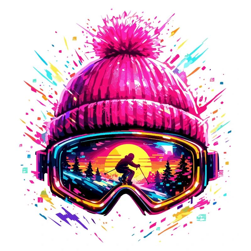Skier Retro Ski Goggles Après Ski Gift